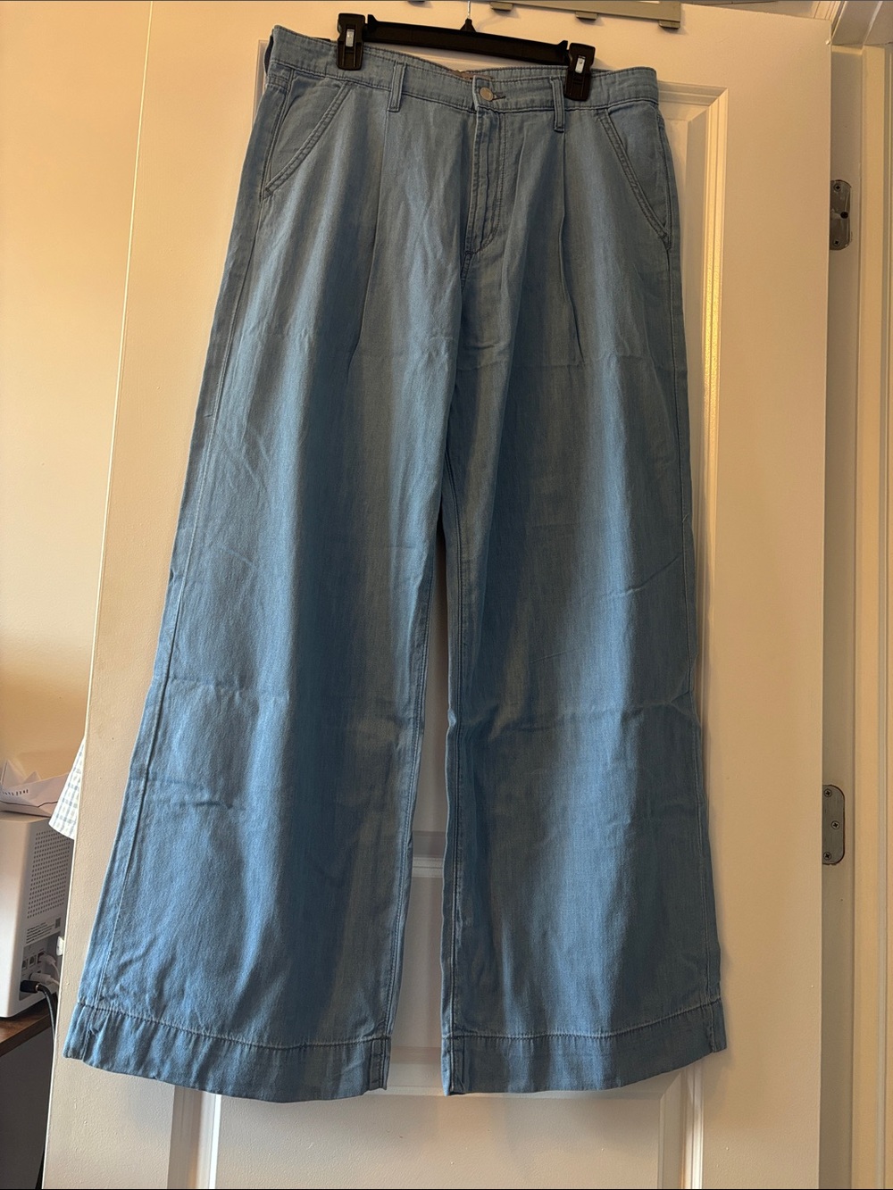Joe's Jeans Light Blue Wide-Leg High Rise Trousers - Picture 4 of 6
